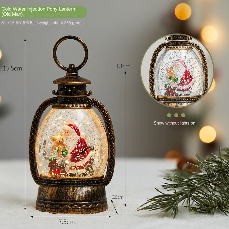 Christmas Tree Ornament: Glowing Gold Snow Globe Decor