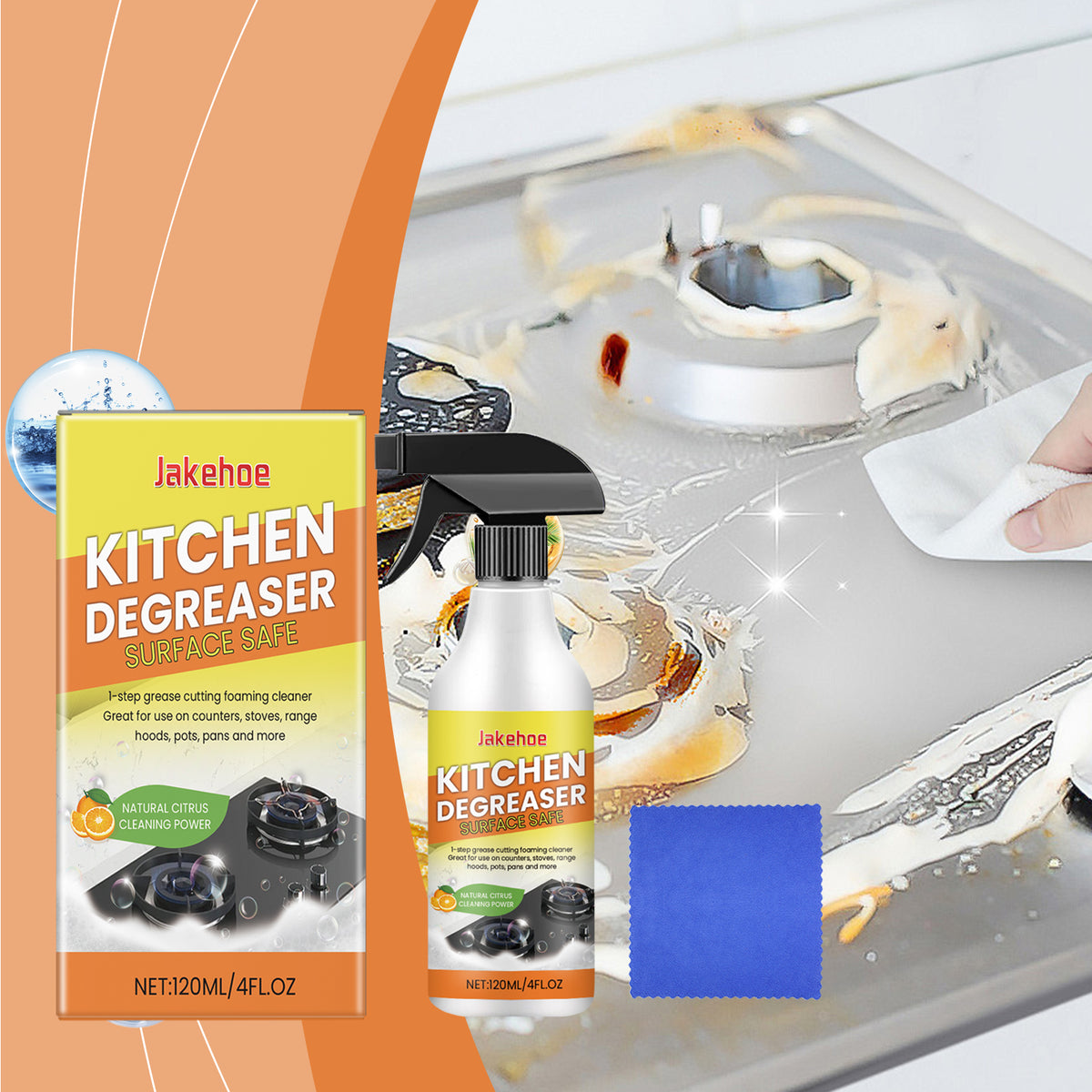 Kitchen Degreaser Foam Cleaner for Greasy Surfaces
