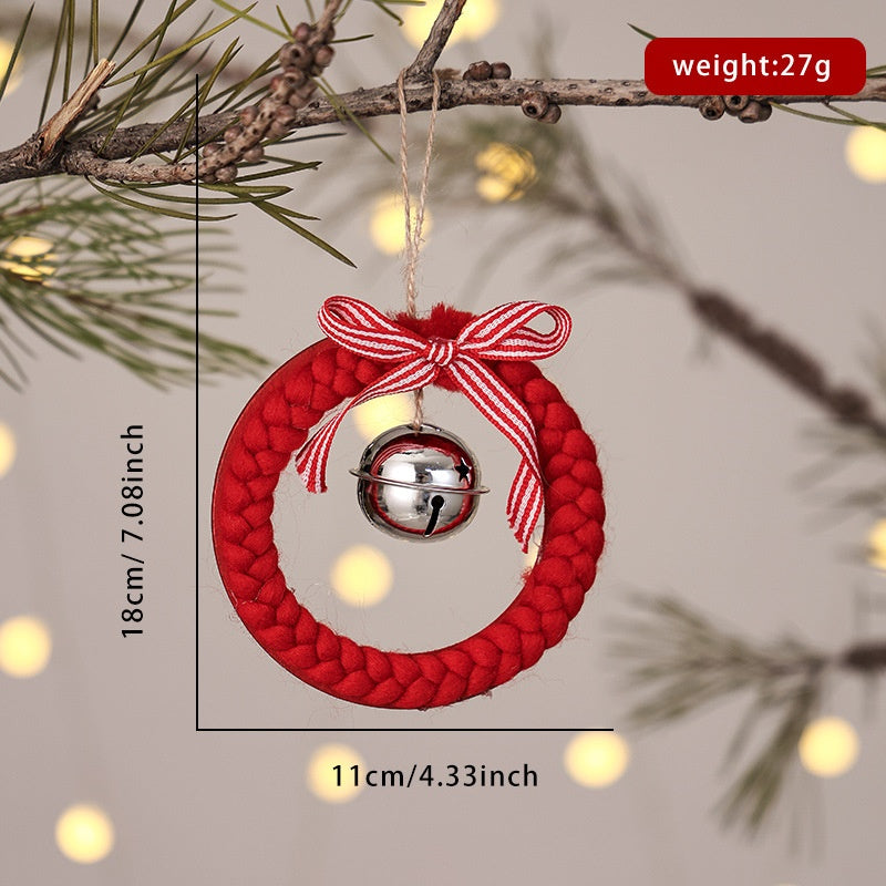 Christmas Bell Wreath Ornament for Rustic Tree Decor