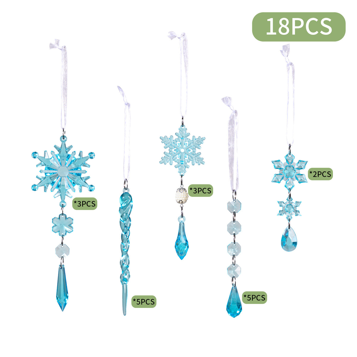 Snowflake Christmas Ornaments for Sparkling Trees