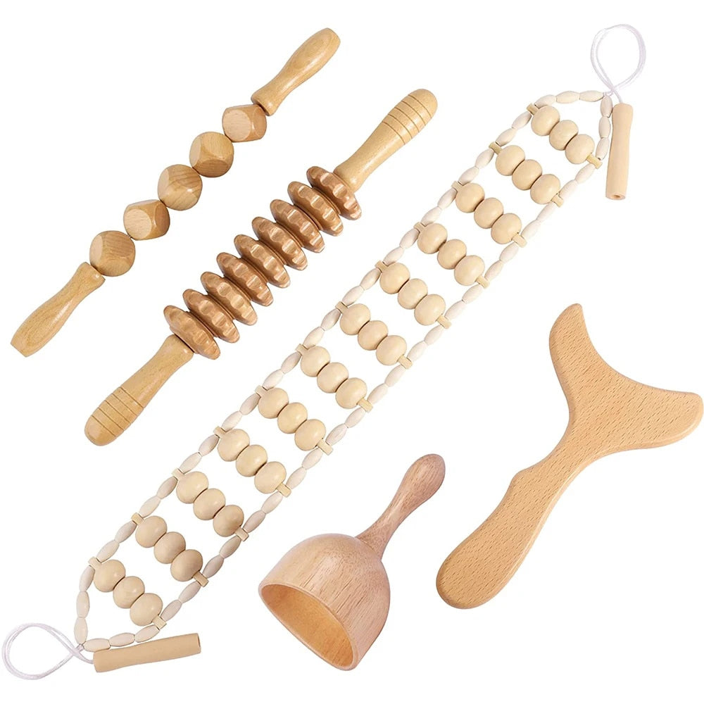 Wood Therapy Massage Tools Set — Hand-Crafted Meridian Release