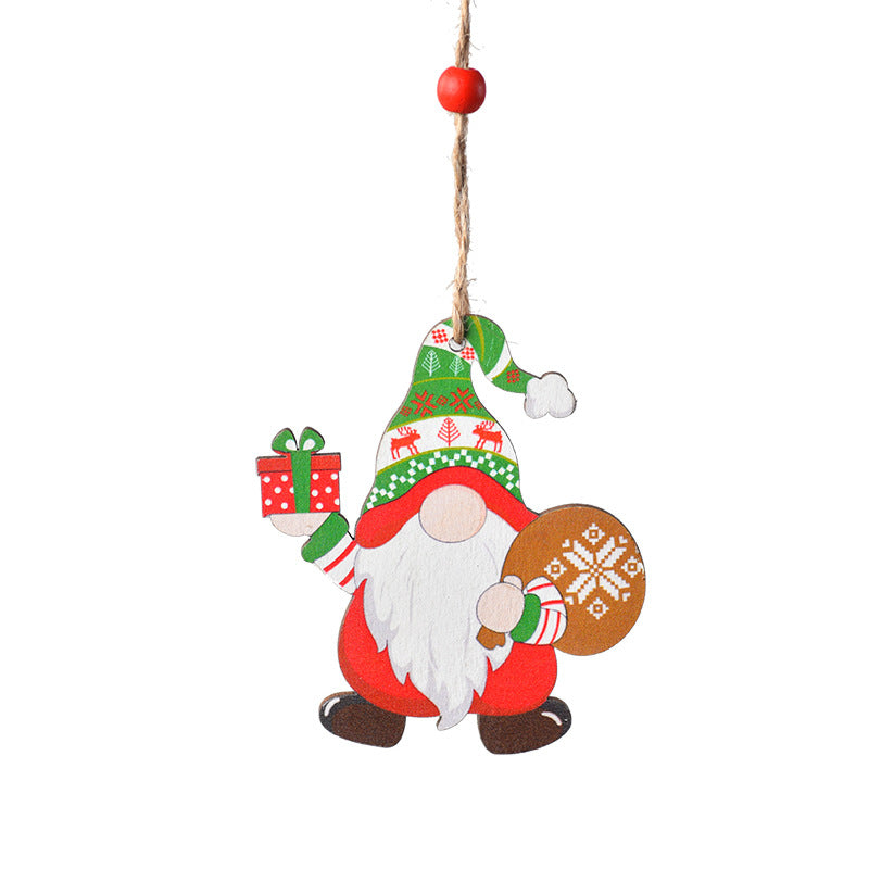 Painted Wooden Christmas Ornaments for Rustic Tree Decor