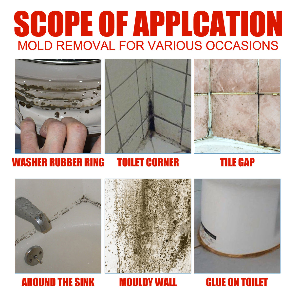 Mildew Remover Gel for Tile Gaps, Seals & Appliances