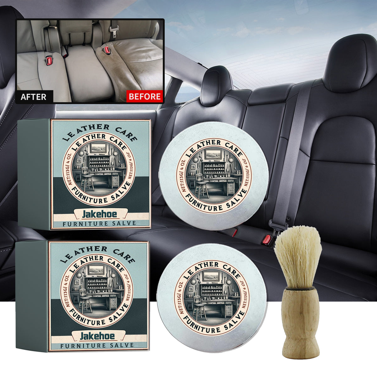 Leather Care Salve for Furniture, Bags & Car Seats