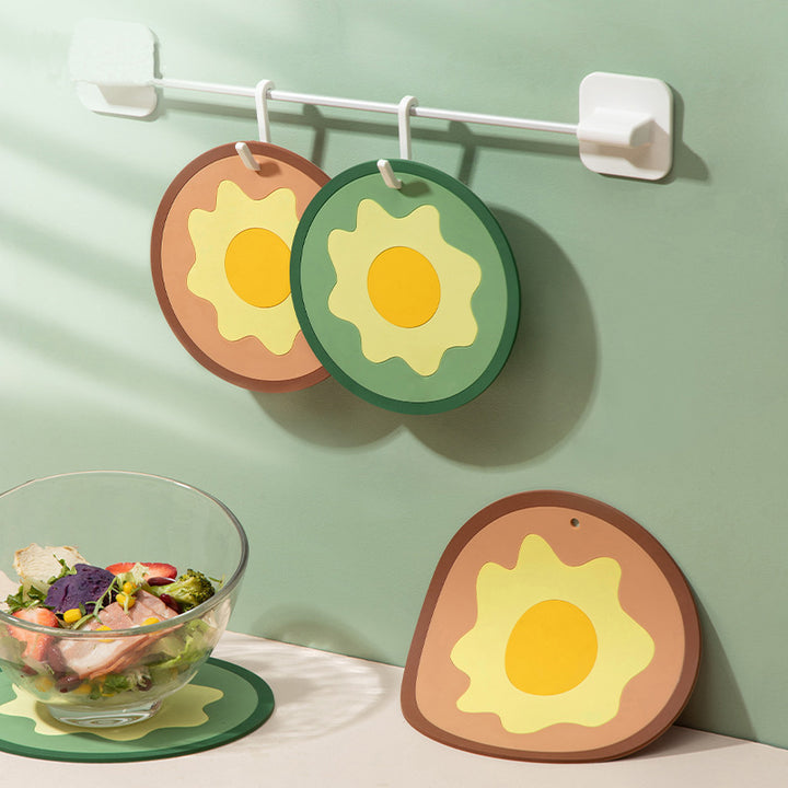 Fried Egg Silicone Anti-Scald Trivet Mat for Hot Dishes