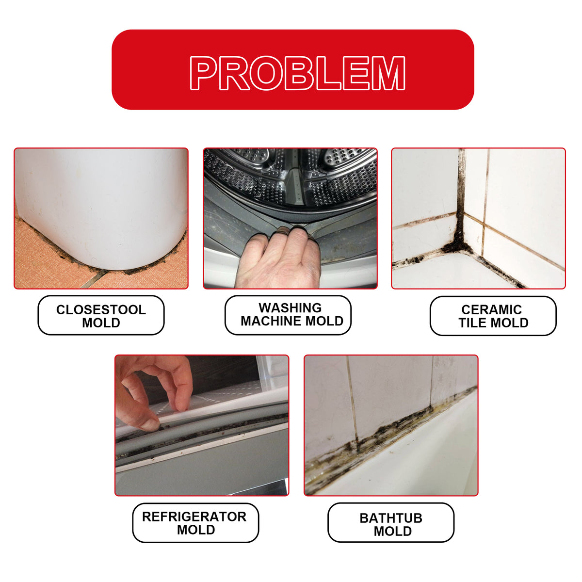 Mildew Removal Gel Cleaner for Tile, Grout & Walls
