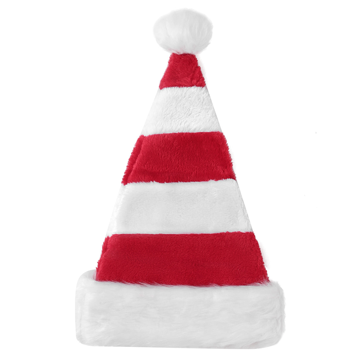 Children's Christmas Hat – Plush Red Green Stripes