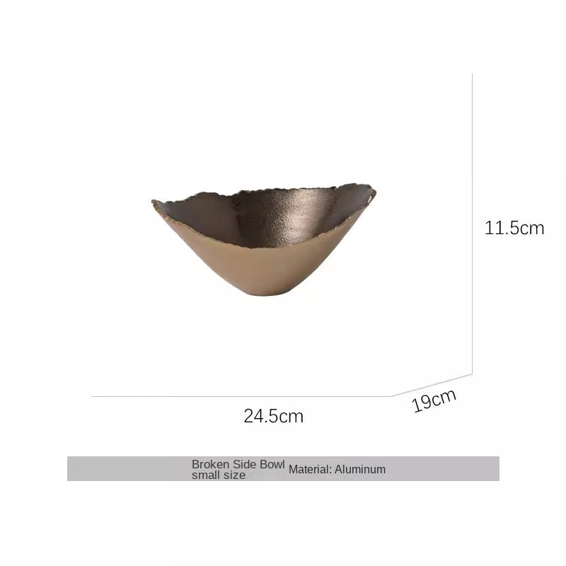 Oval Decorative Tray – Sculptural Gold Bronze Decor
