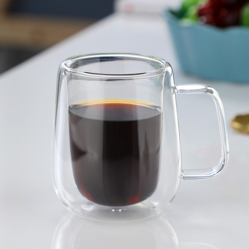 Double Wall Glass Mug With Borosilicate Insulation