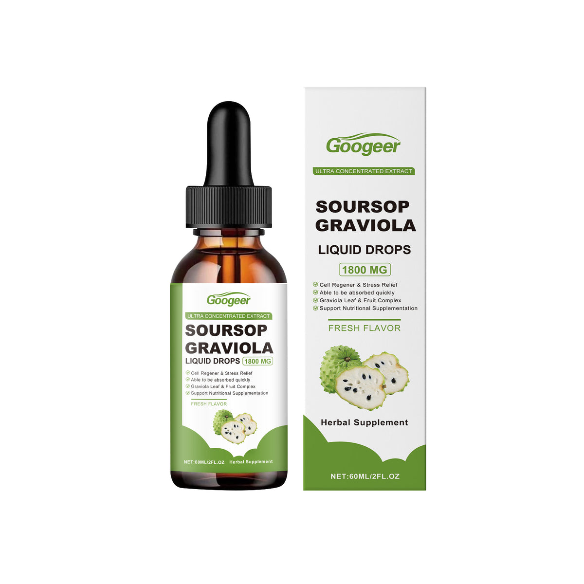 Soursop Graviola Drops – 1800mg Digestive & Sleep Support