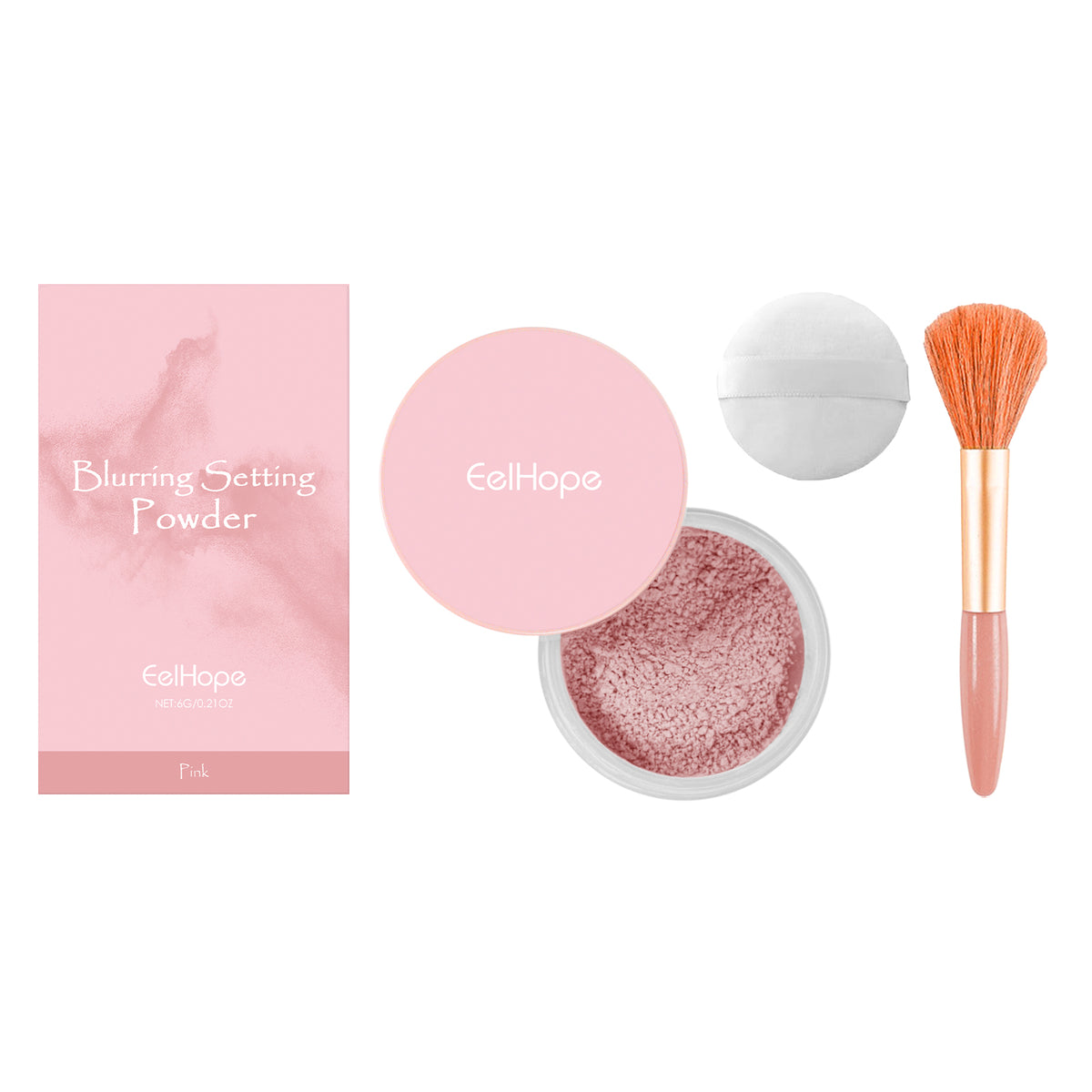 Setting Powder With Brush for Lightweight Blurred Skin