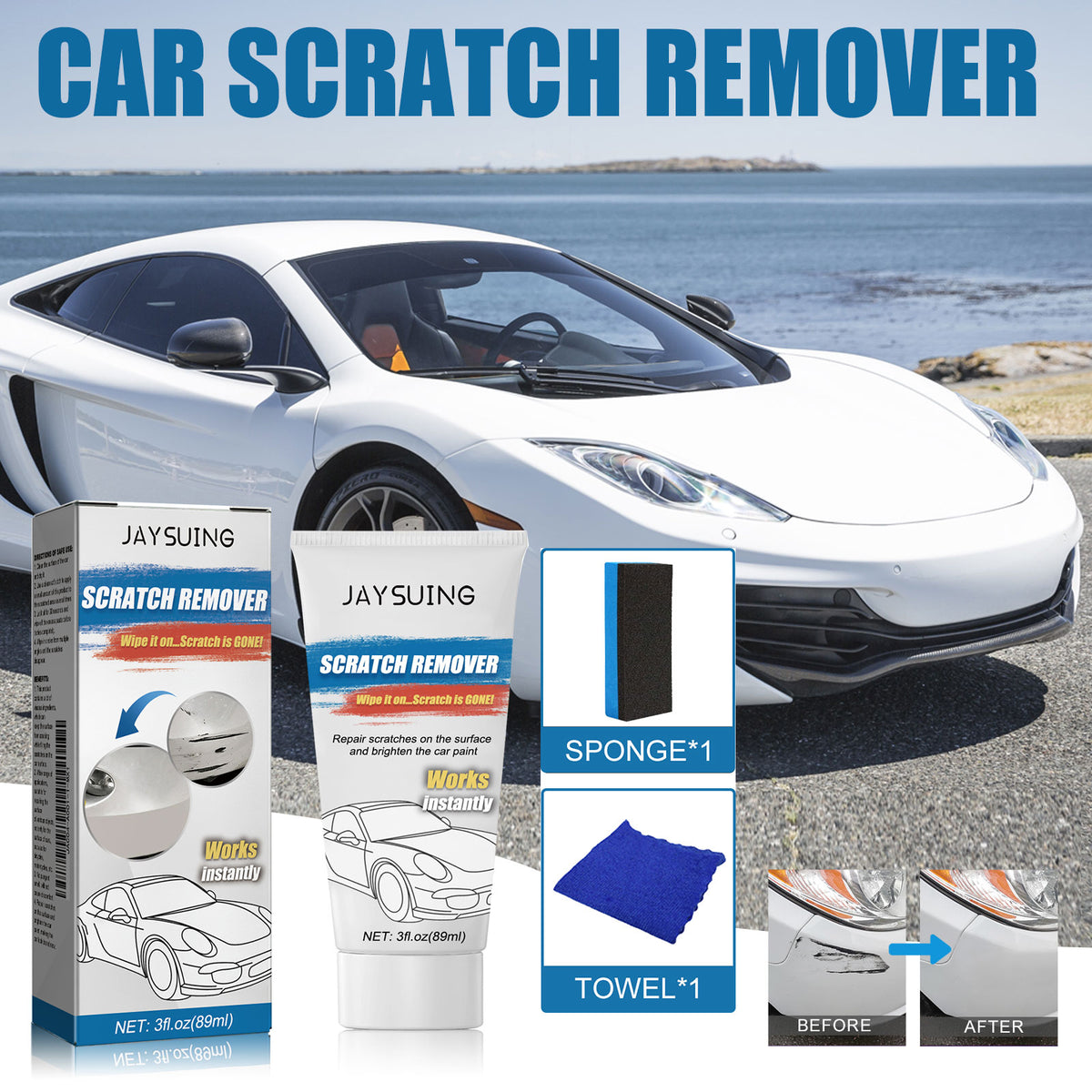 Car Scratch Repair Cream for Minor Paint Marks at Home