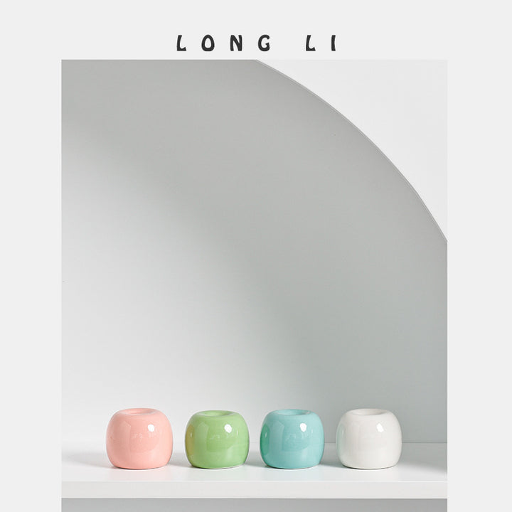 Pastel Mini Glossy Ceramic Vase for Desk and Shelf Decor