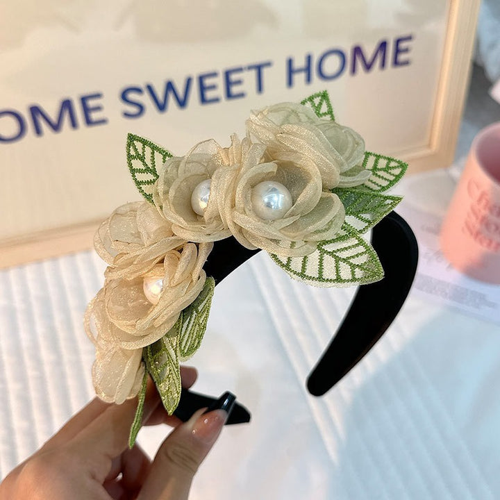 Floral Pearl Headband for Romantic Wedding Guest Style