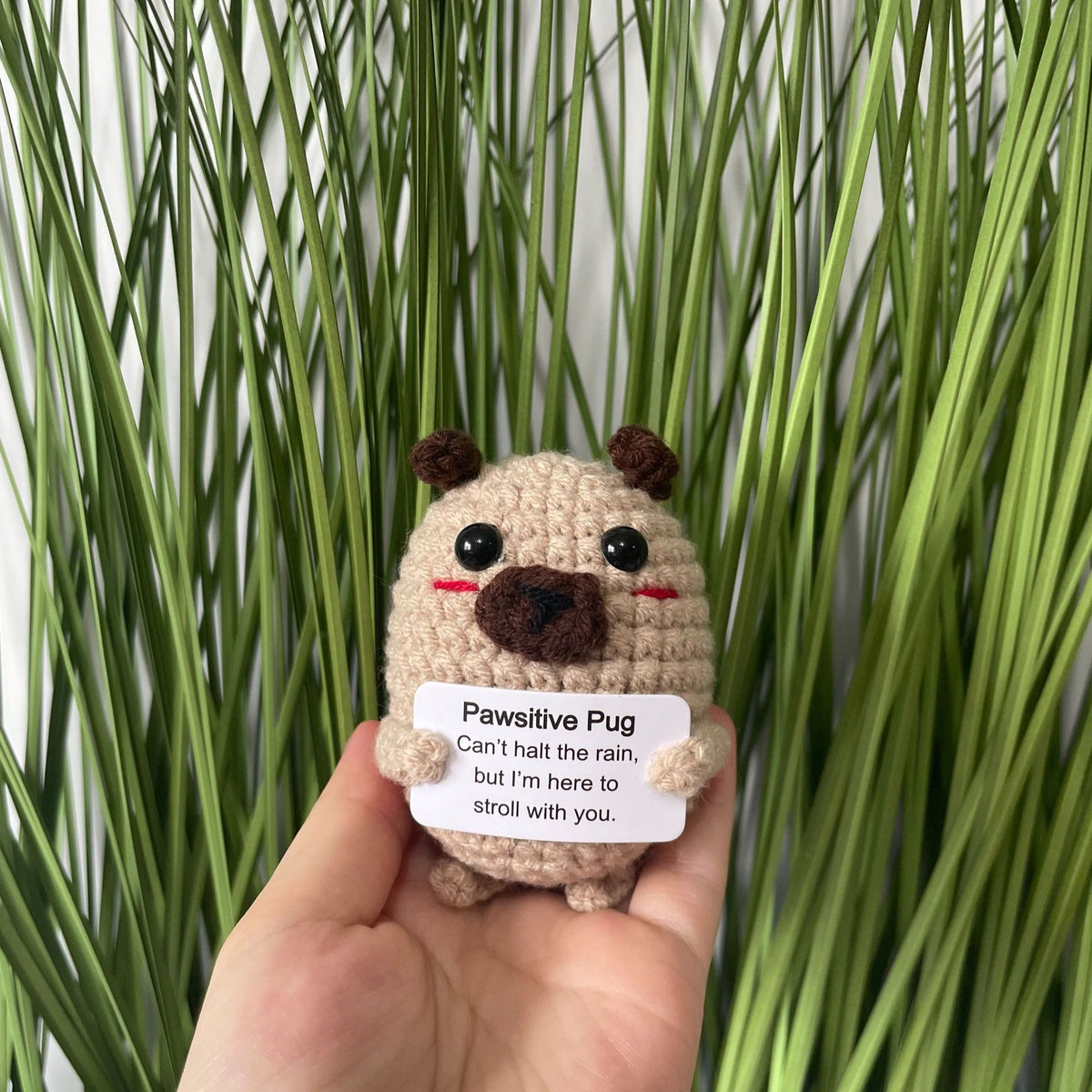 Crocheted Encouragement Doll for Cheerful Desk Decor