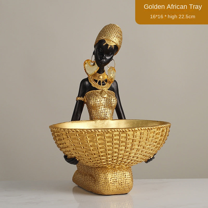 African Resin Figurines for Warm Artistic Home Decor