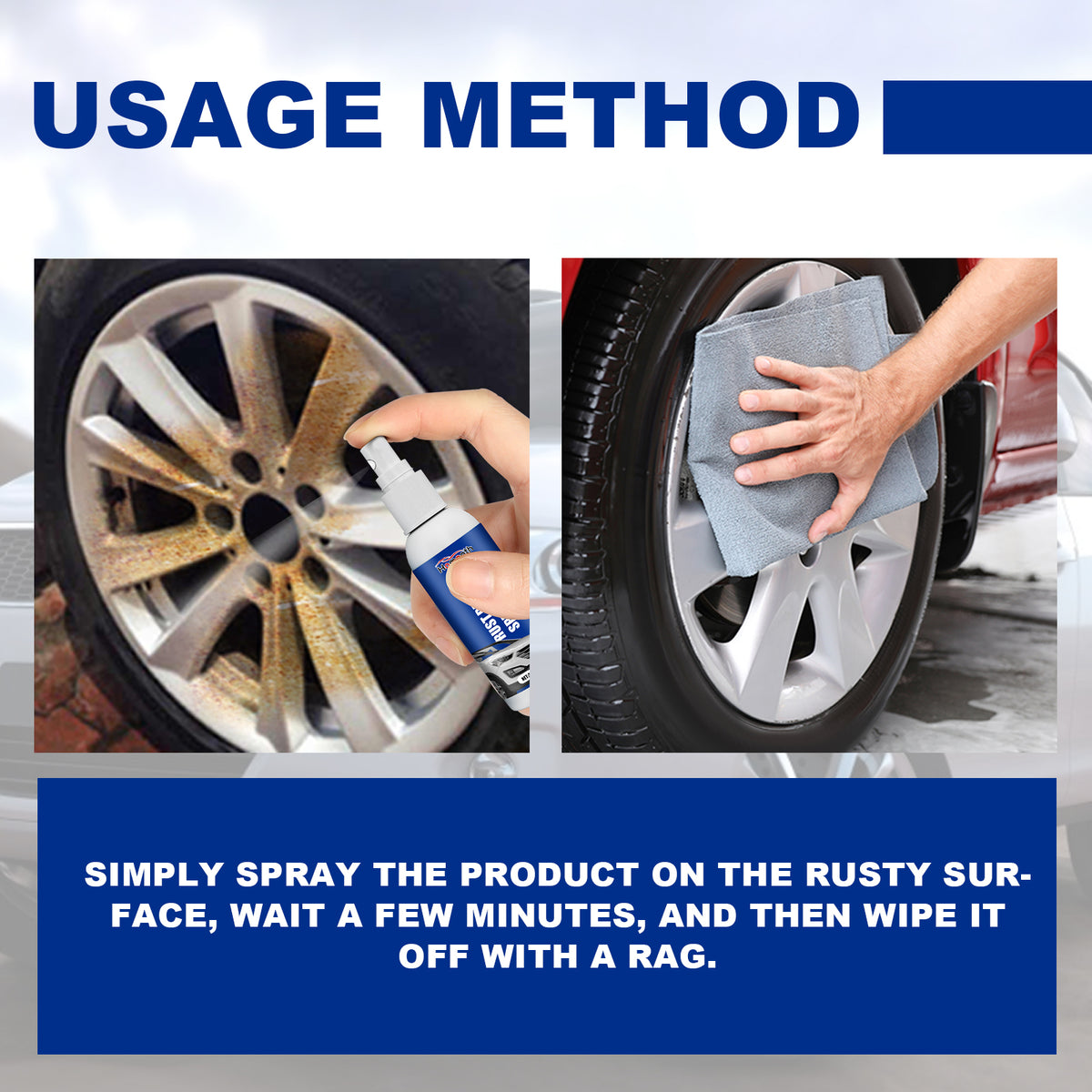 Rust Remover Spray for Cleaner Car Wheels & Metal Care