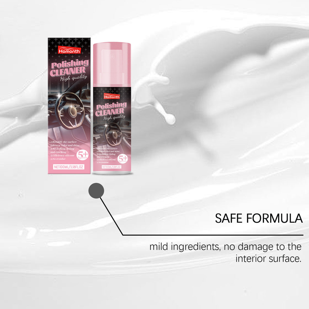 Car Interior Cleaner & Polish for Plastic and Leather