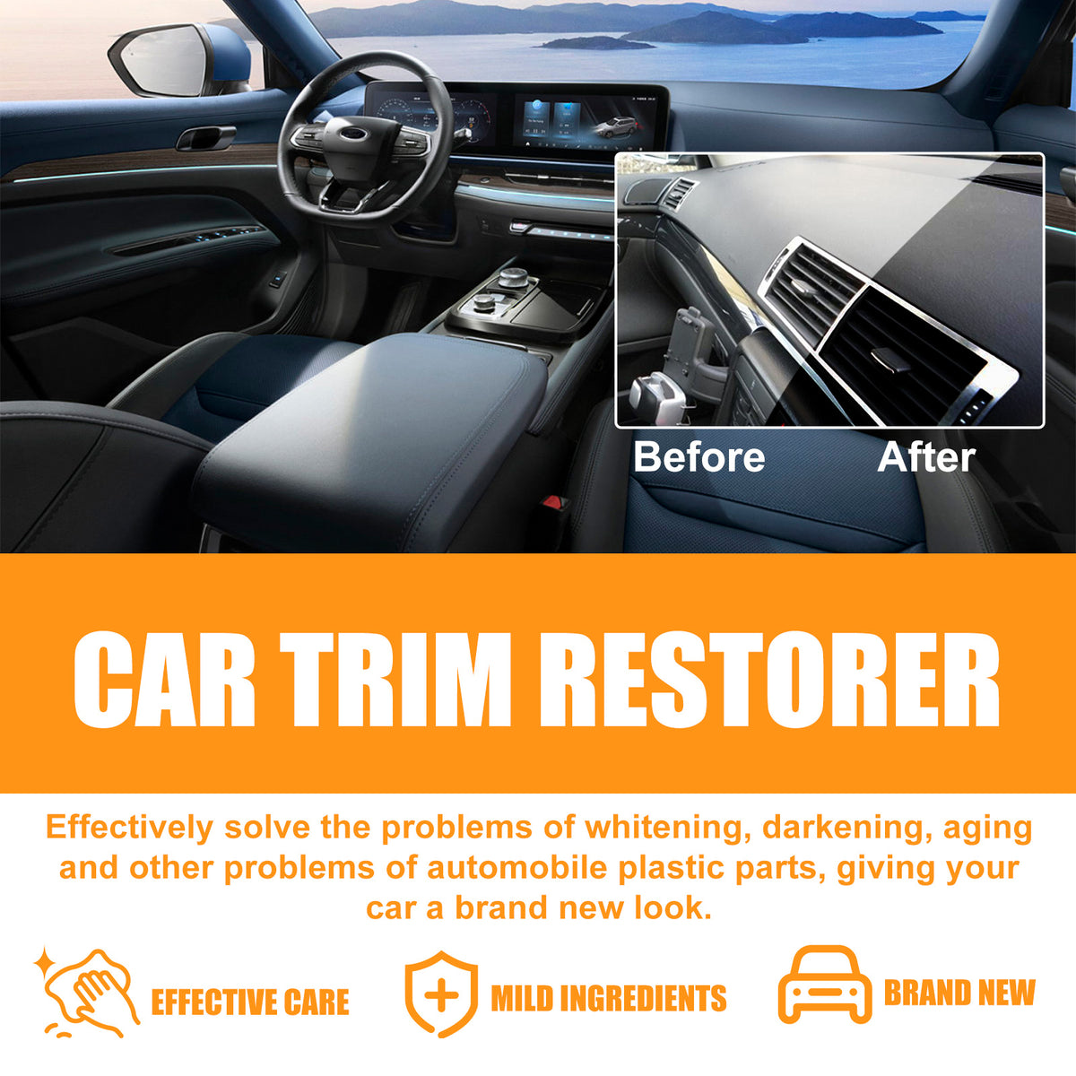 Car Trim Restorer for Faded Interior Plastic Care