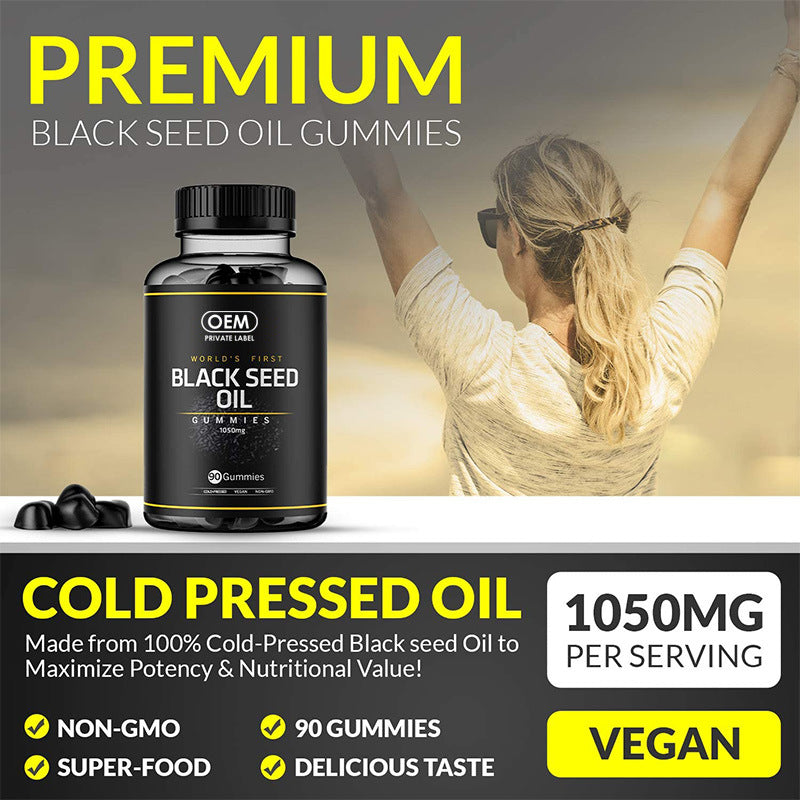 Black Seed Oil Gummies – Radiant Hair & Skin, Vegan 1050mg