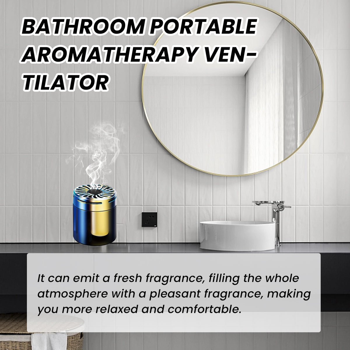 Portable Bathroom Ventilator for Quiet Fresh Fragrance