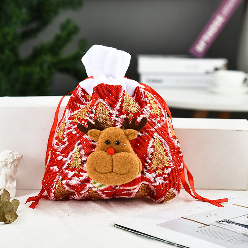 Christmas Gift Bag With Reusable 3D Character Decor