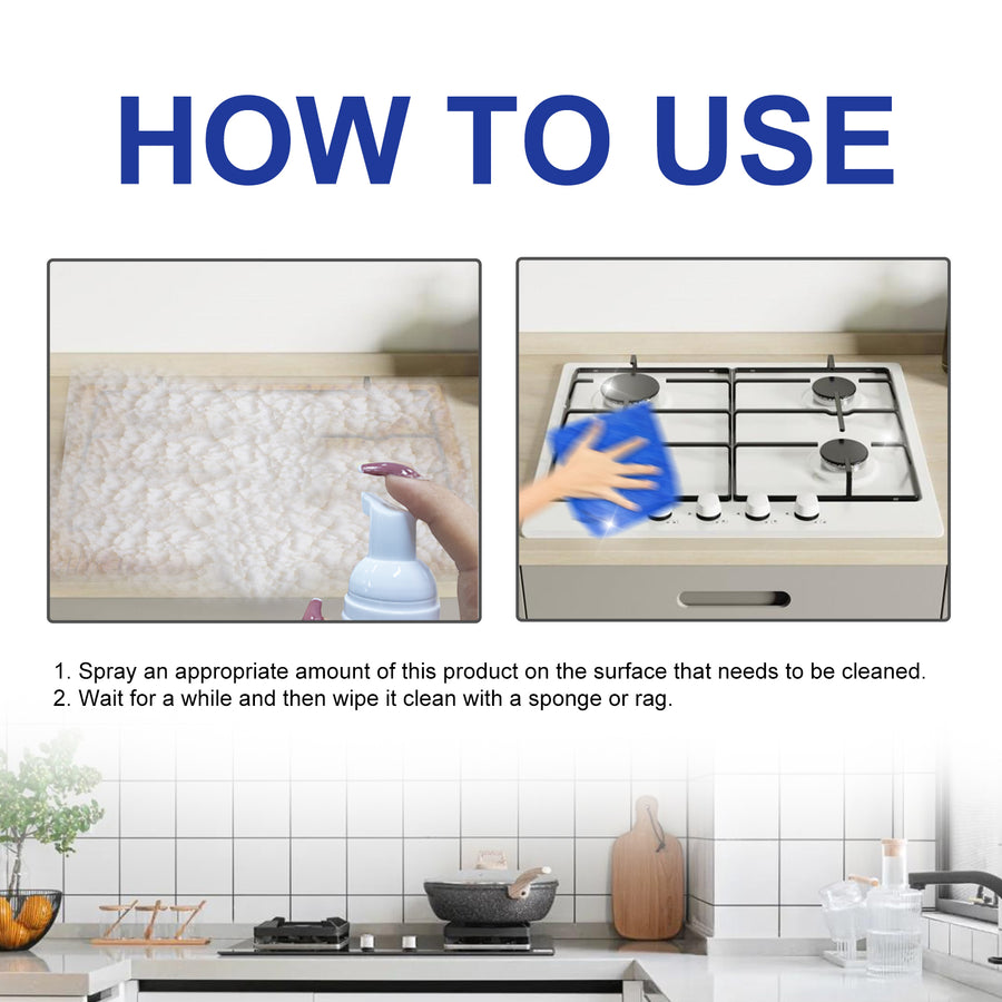 Kitchen Foam Cleaner — Heavy Oil Degreaser Spray Kit