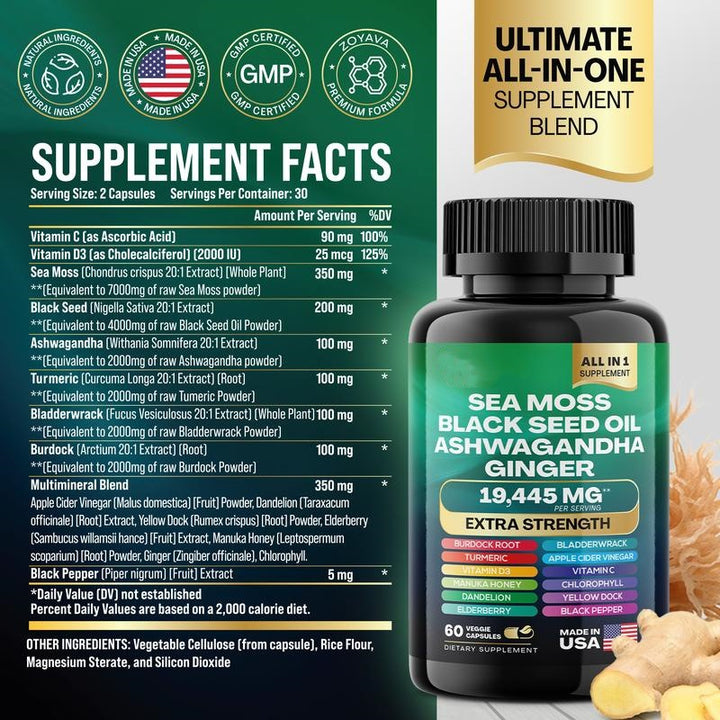 Sea Moss Shilajit Collagen Capsules – Reduce Wrinkles