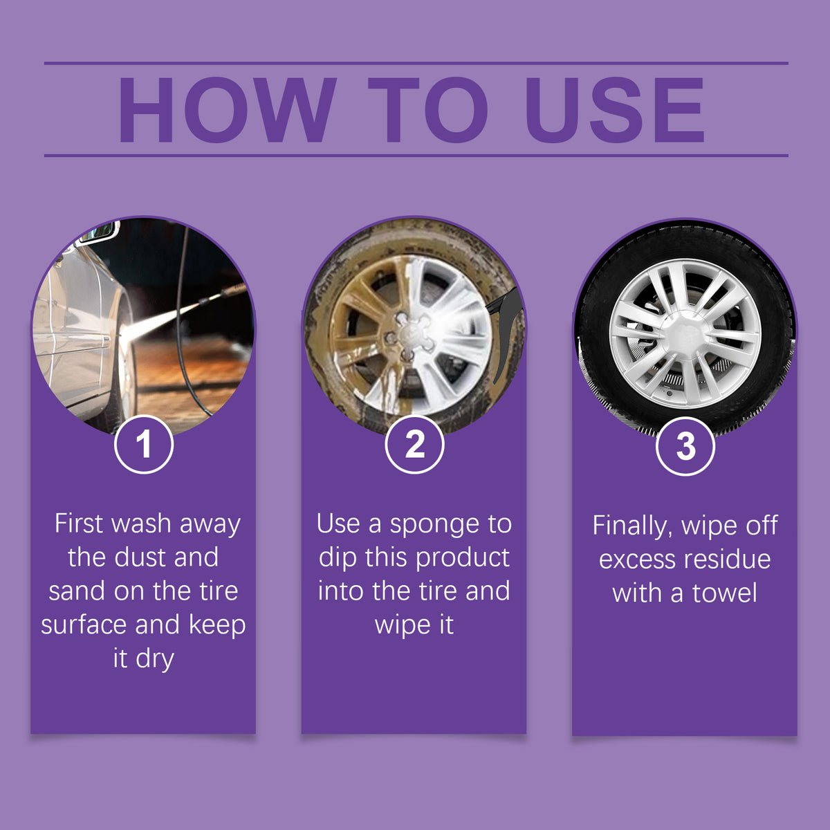 Automotive Tire Polish for Deep Black Gloss & Protection