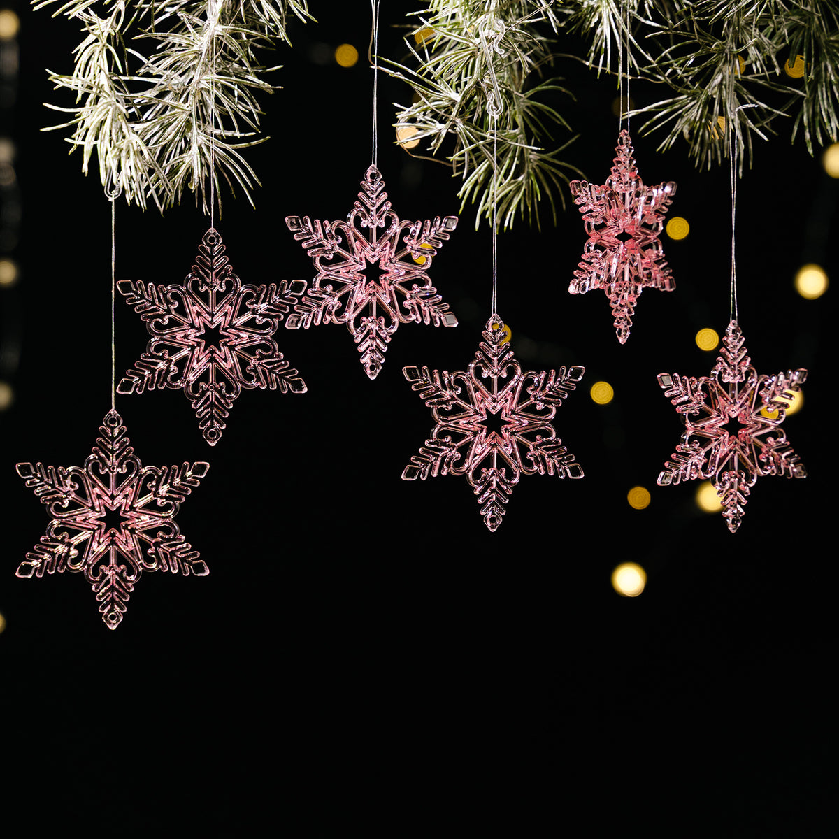 Transparent Snowflake Ornaments for Sparkling Trees