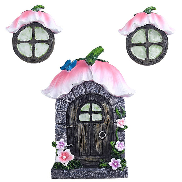 Fairy Garden Door and Window Set for Tree Trunk Decor