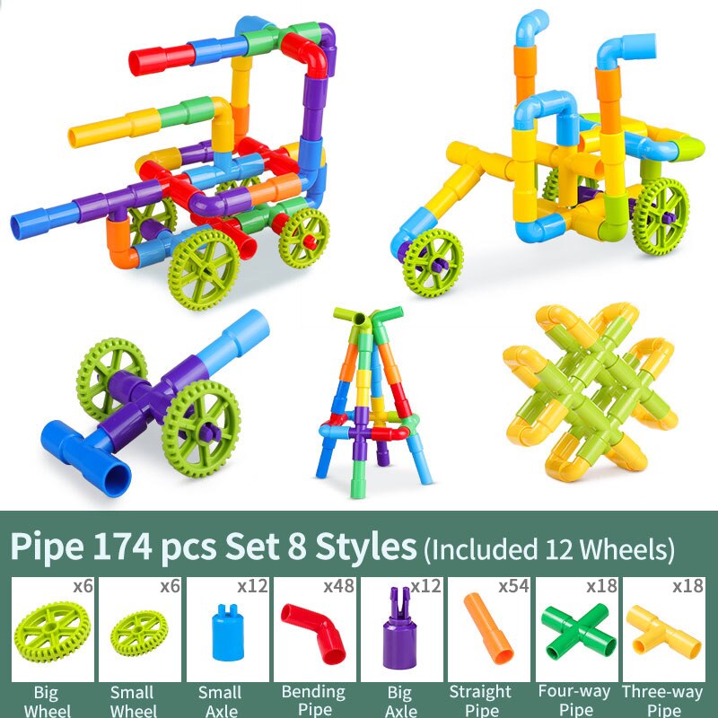 STEM Building Blocks Toy Set for Creative Pipe Play