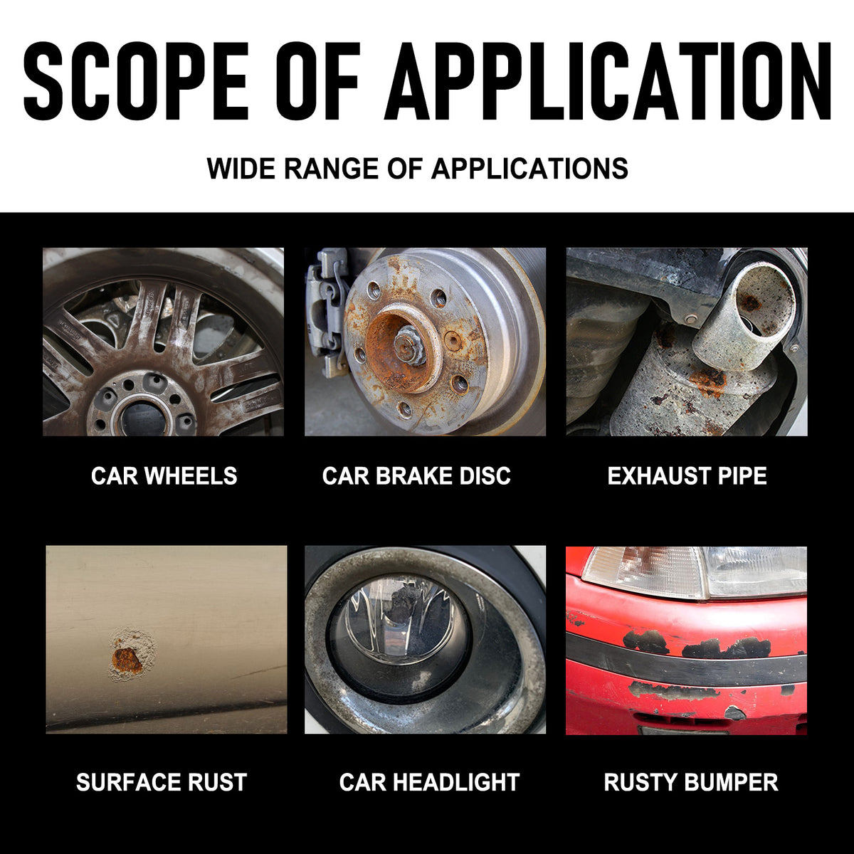 Wheel Rust Remover Spray for a Shiny Car Metal Finish