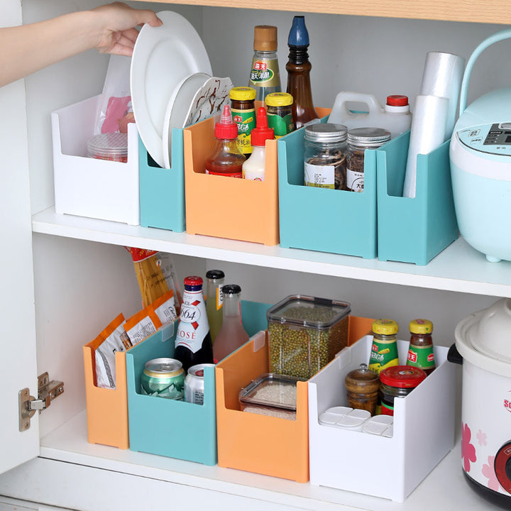 Open-Front Plastic Storage Bins for Cabinets & Fridges