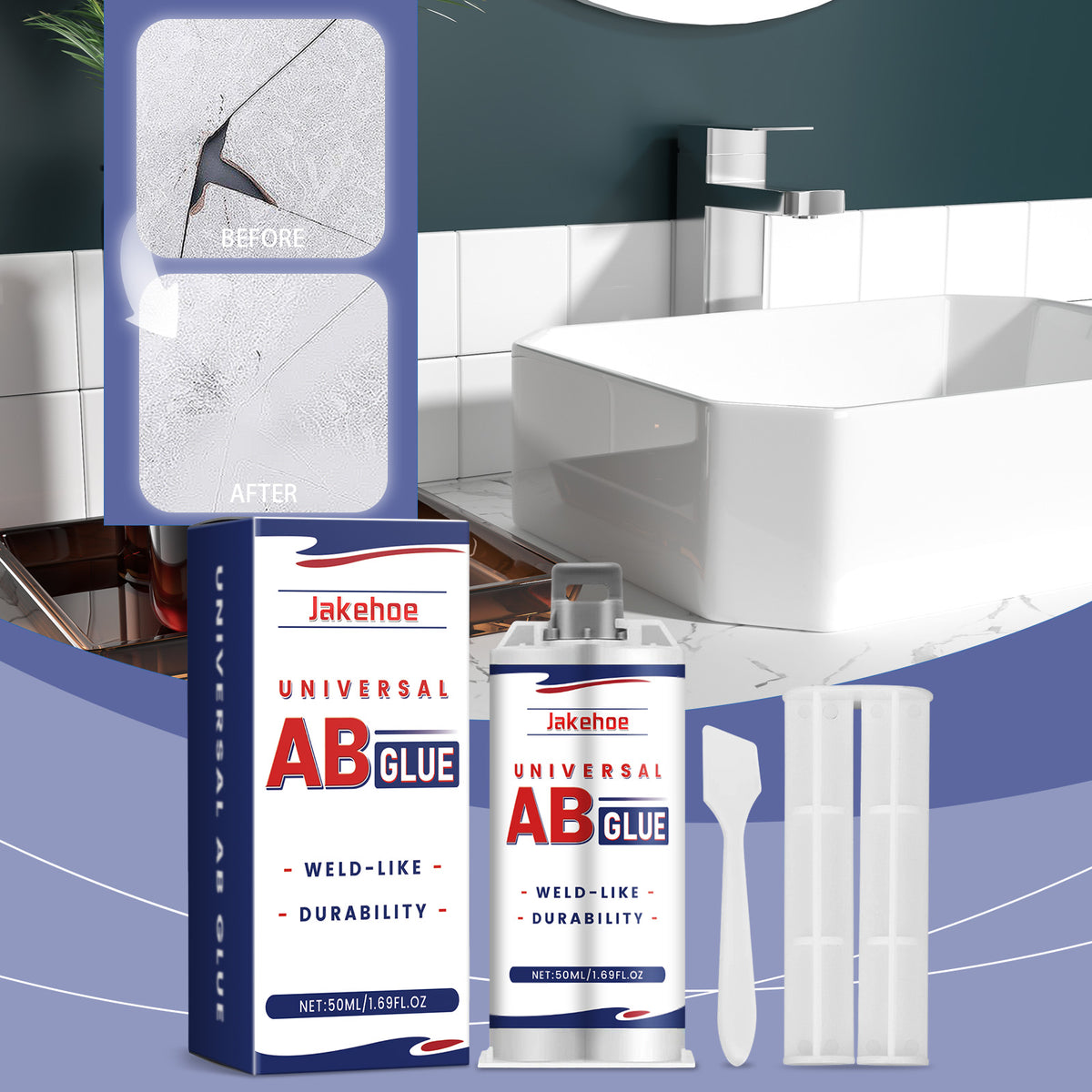 AB Repair Glue for Deep Cracks & Tile Crevice Repairs