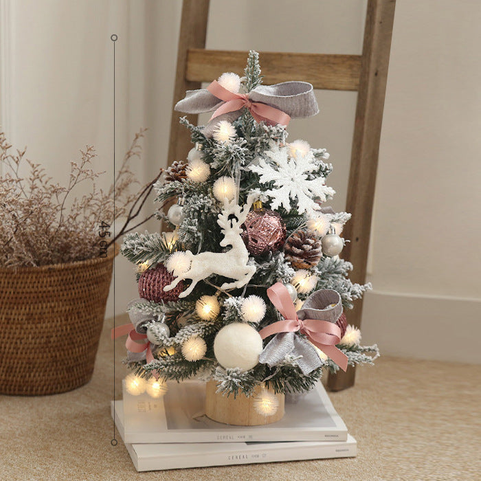 Mini Christmas Tree Set With Warm LED Holiday Decor
