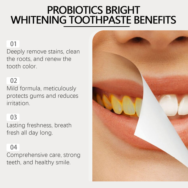Probiotic Brightening Toothpaste for Daily Stain Care