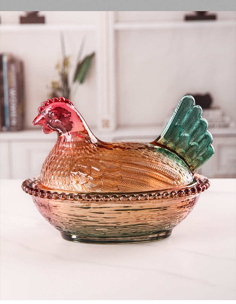 Glass Chicken Storage Jar for Stylish Snack Display