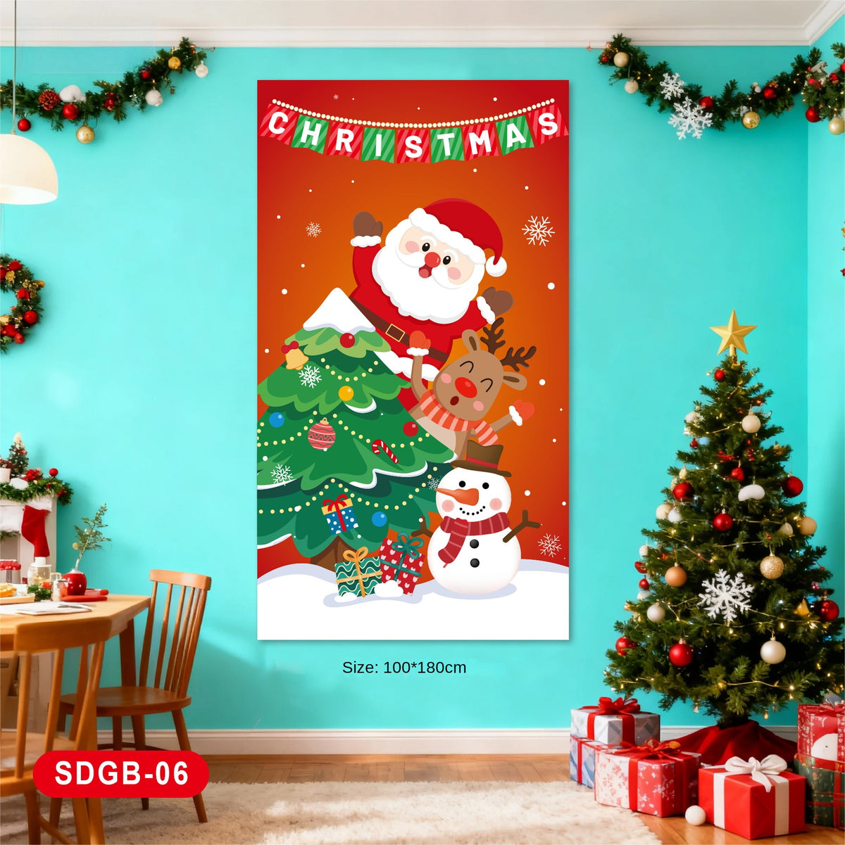 Christmas Red Banner — Cheerful Holiday Wall Display