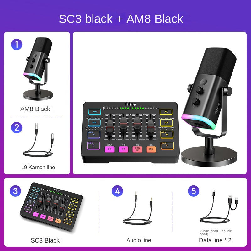 USB Streaming Mic Kit with Mixer and Voice Effects