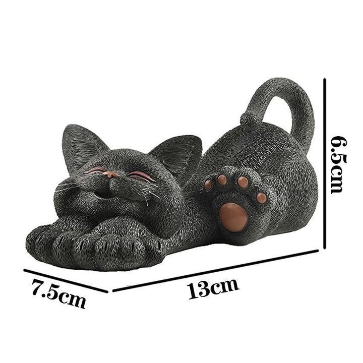 Sleepy Cat Garden Statue for Whimsical Outdoor Decor