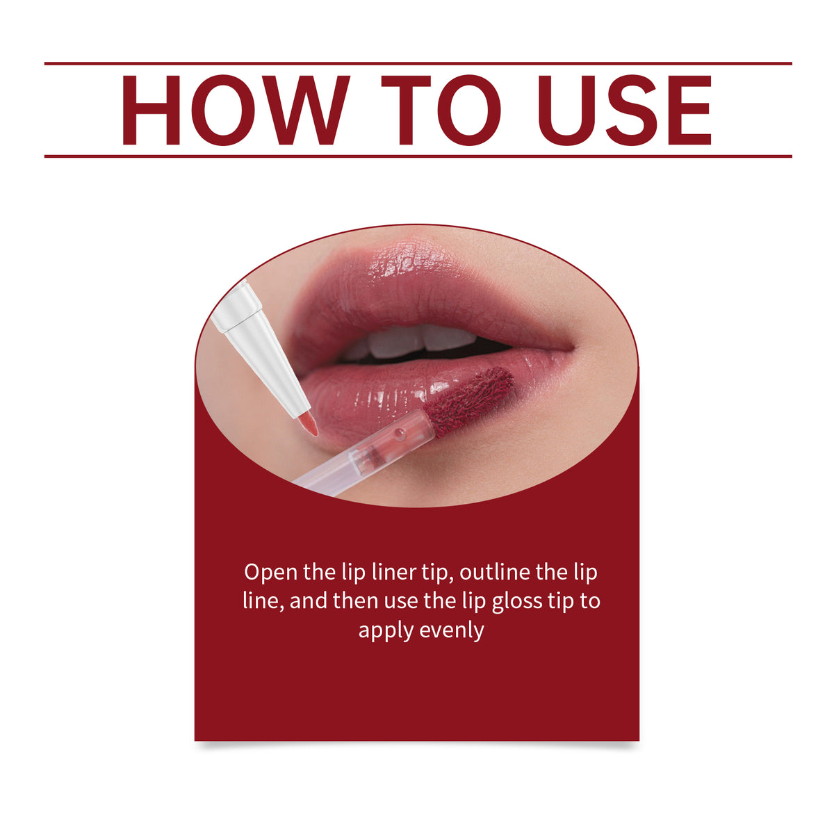Double-Ended Lip Liner Gloss for Defined, Glossy Lips