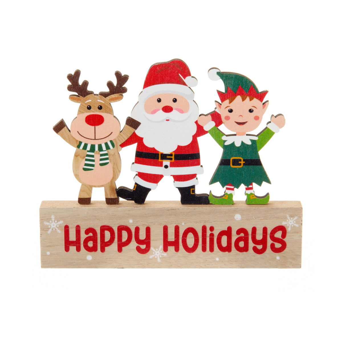 Christmas Wooden Tabletop Decorations, 9-Piece Set