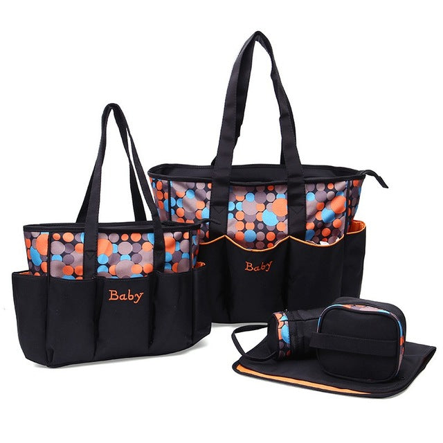 5-Piece Baby Diaper Bag Set for Clutter-Free Outings