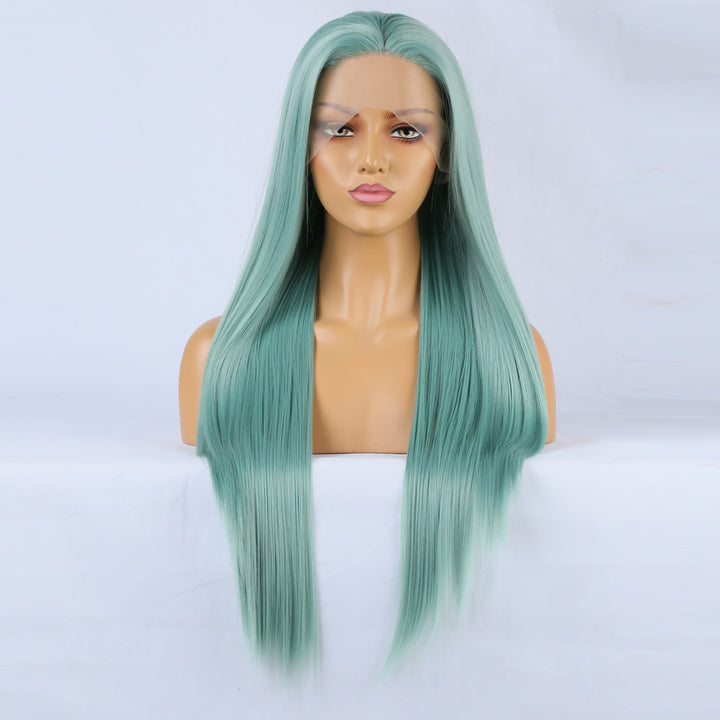 Lace Front Wig – Long Pastel Mint Synthetic Hairpiece