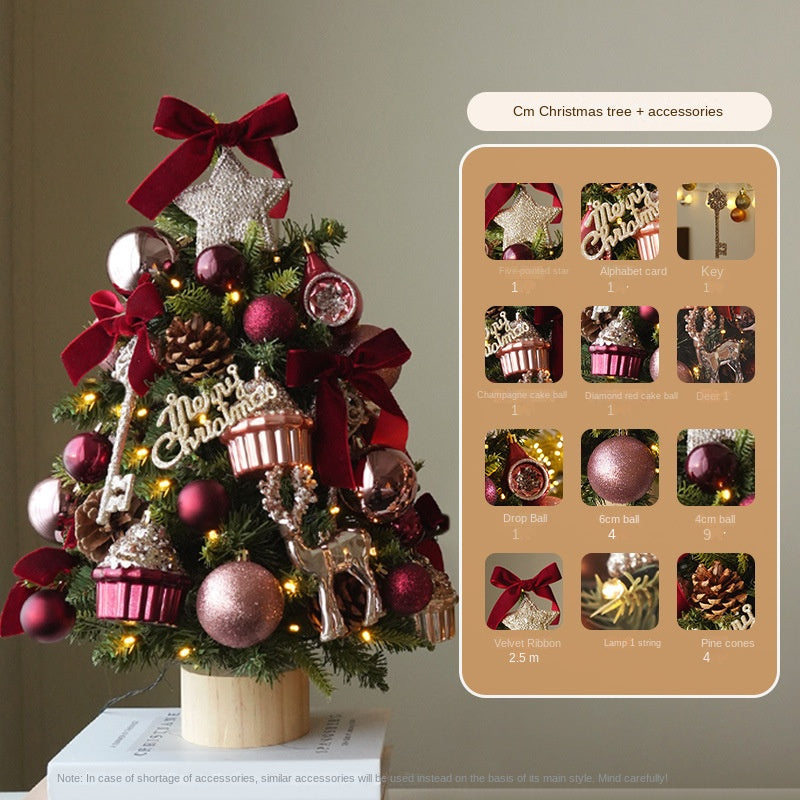 Mini Christmas Tree Decoration With Warm LED Lights
