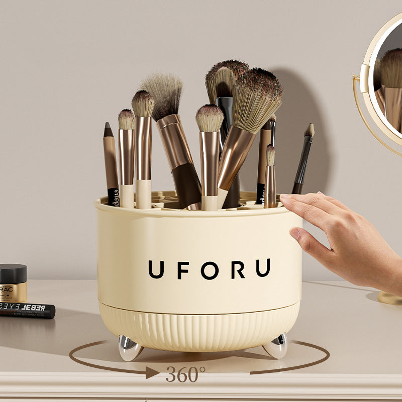 Rotating Makeup Brush Holder for Vanity Organization