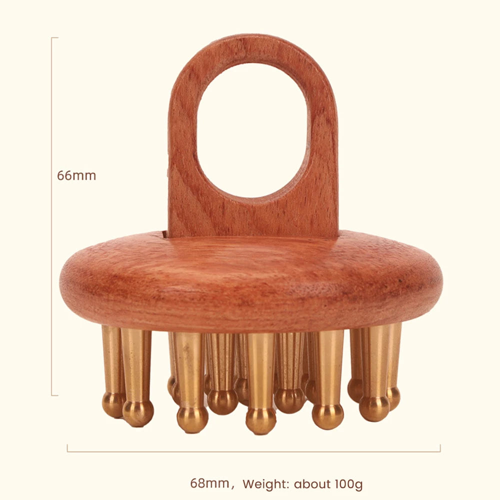 Copper Wood Gua Sha Massage Comb – Antimicrobial Scalp