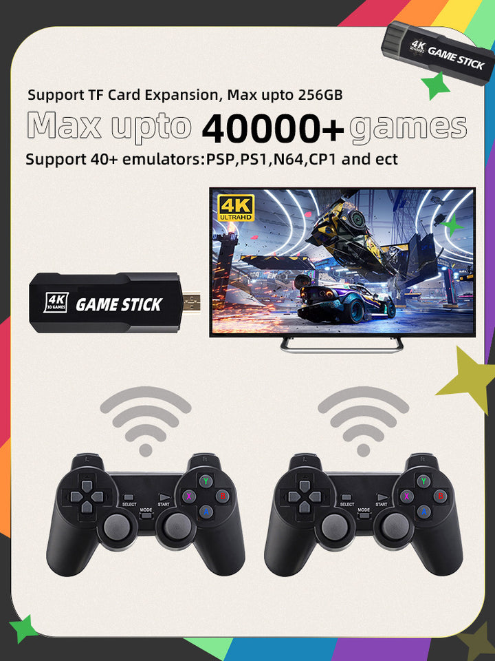 Retro Game Console for TV in 4K with 2 Controllers