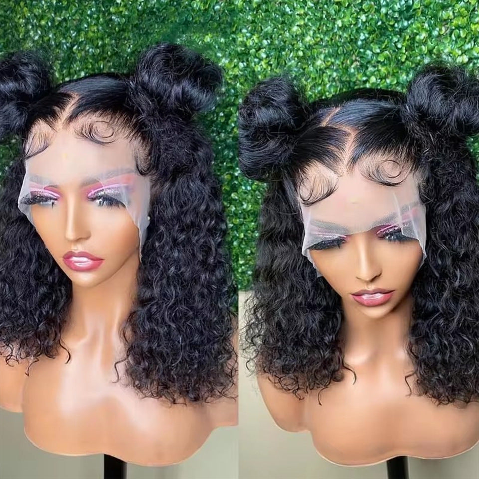 13x4 Lace Front Bob Wig With Deep-Curly Human Hair